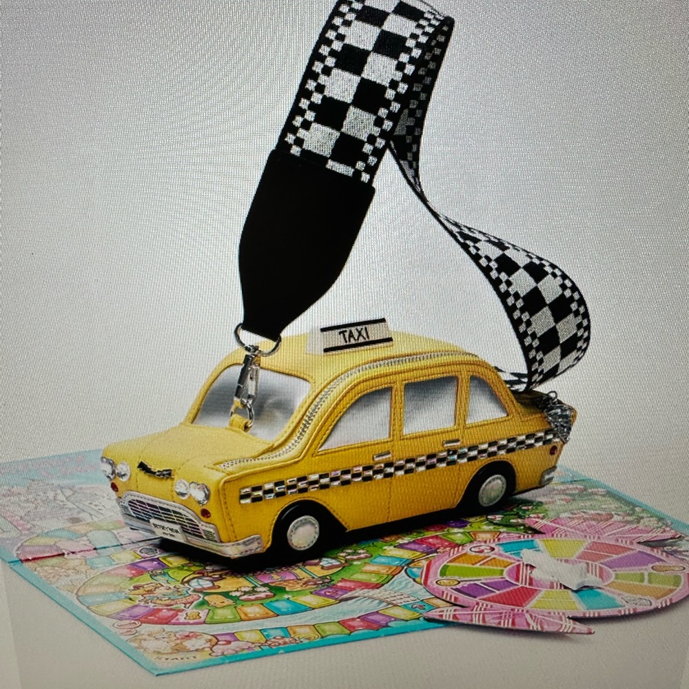 Betsey Johnson Kitsch Fare Play Yellow Taxi Crossbody Bag